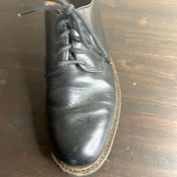 Frye Oxford Mens Black Leather Low Top Cap Toe Oxfords Shoes Lace up 8.5 - Picture 11 of 13
